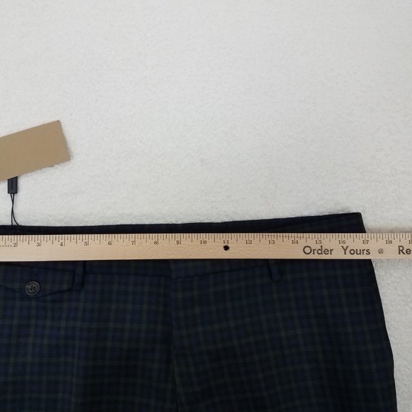 Burberry Men's 40 Soho Tartan Plaid Straight Leg Trousers Pants in Blue/Green - Picture 14 of 16
